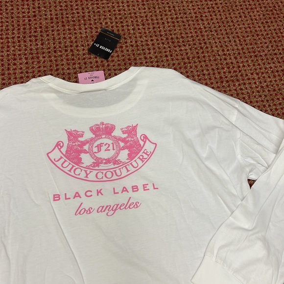 BNWT • Juicy Couture - 'Choose Juicy' Long-Sleeve Crop Top (2XL) - Picture 4 of 5